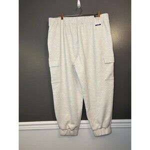 Express Pants Women's 2XL Cream Cargo Jogger Sweatpants Pockets Athleisure